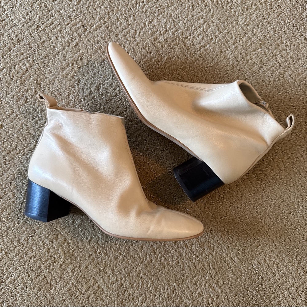 Everlane Cream Ankle Booties